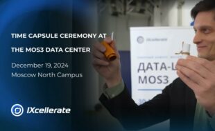 time capsule ceremony at the mos3 data center