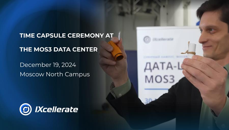 time capsule ceremony at the mos3 data center